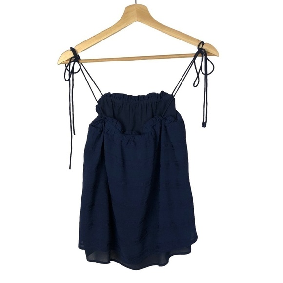 JOA Clue Me In Navy Blue Tie Strap Tank Top XS - Picture 5 of 6